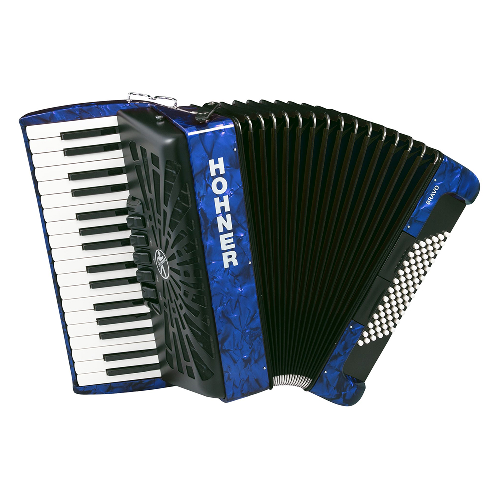 <strong style="font-size: 18px;">Hohner Bravo III 72</strong> <br> ca. 39,4 × 18,5 cm, ca. 7,4 kg <br> <strong>44€/monatlich</strong>
